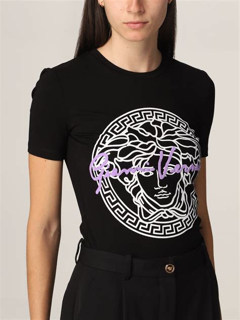 versace t-shirt for ladies|versace v neck t shirt.